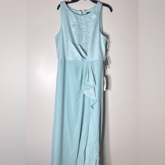 Adrianna Papell Womens Blue Halter Ruffled Formal Evening Dress Gown NWT… - Picture 12 of 14